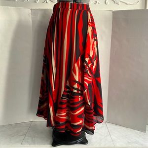 Calvin Klein women’s skirt red black, tan. Sz 14